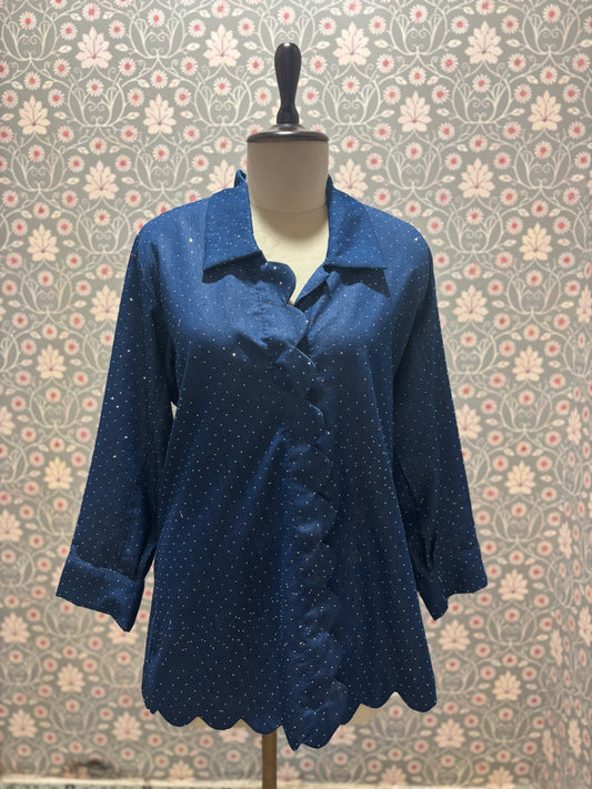 Sequin Denim Top