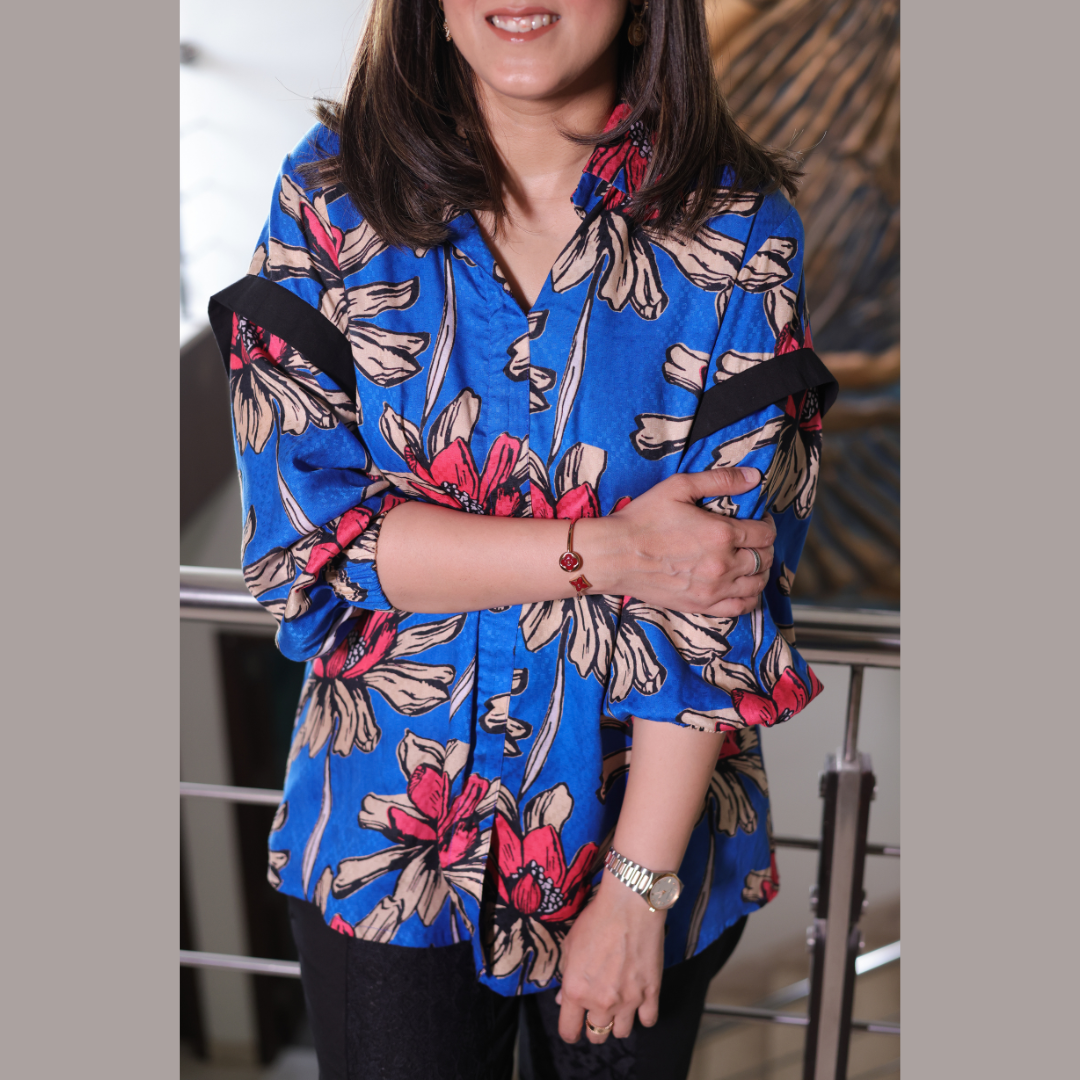Blue Printed Top