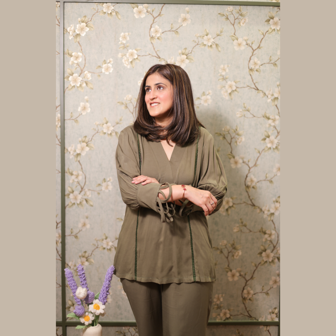 Olive cotton co-ord set