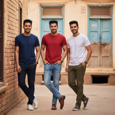 Plain Cotton Crew Neck T-Shirts Combo Pack