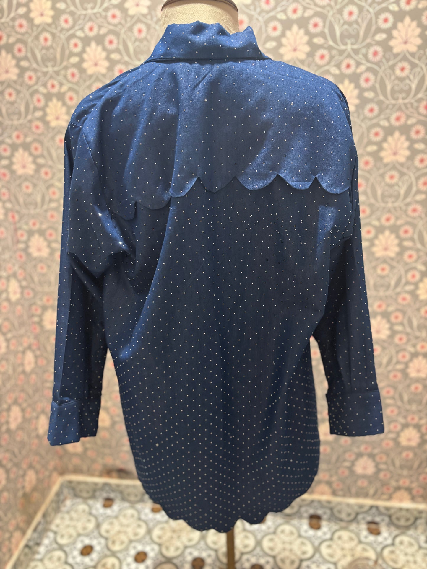 Sequin Denim Top
