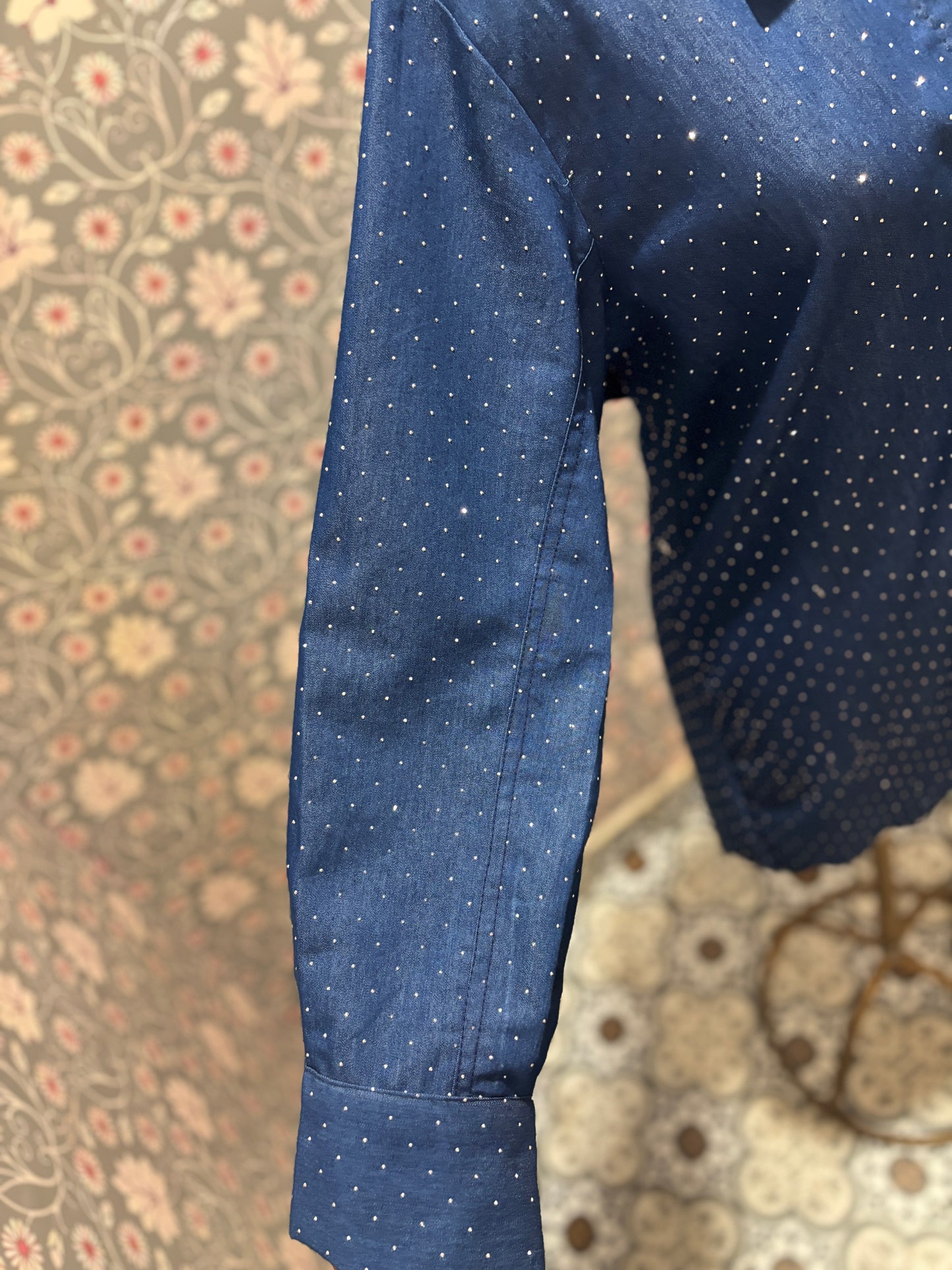 Sequin Denim Top