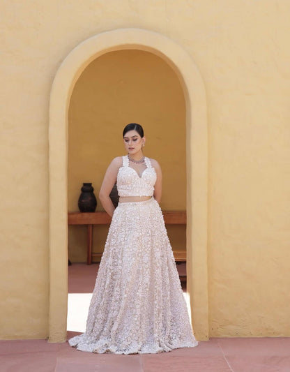 White lehenga