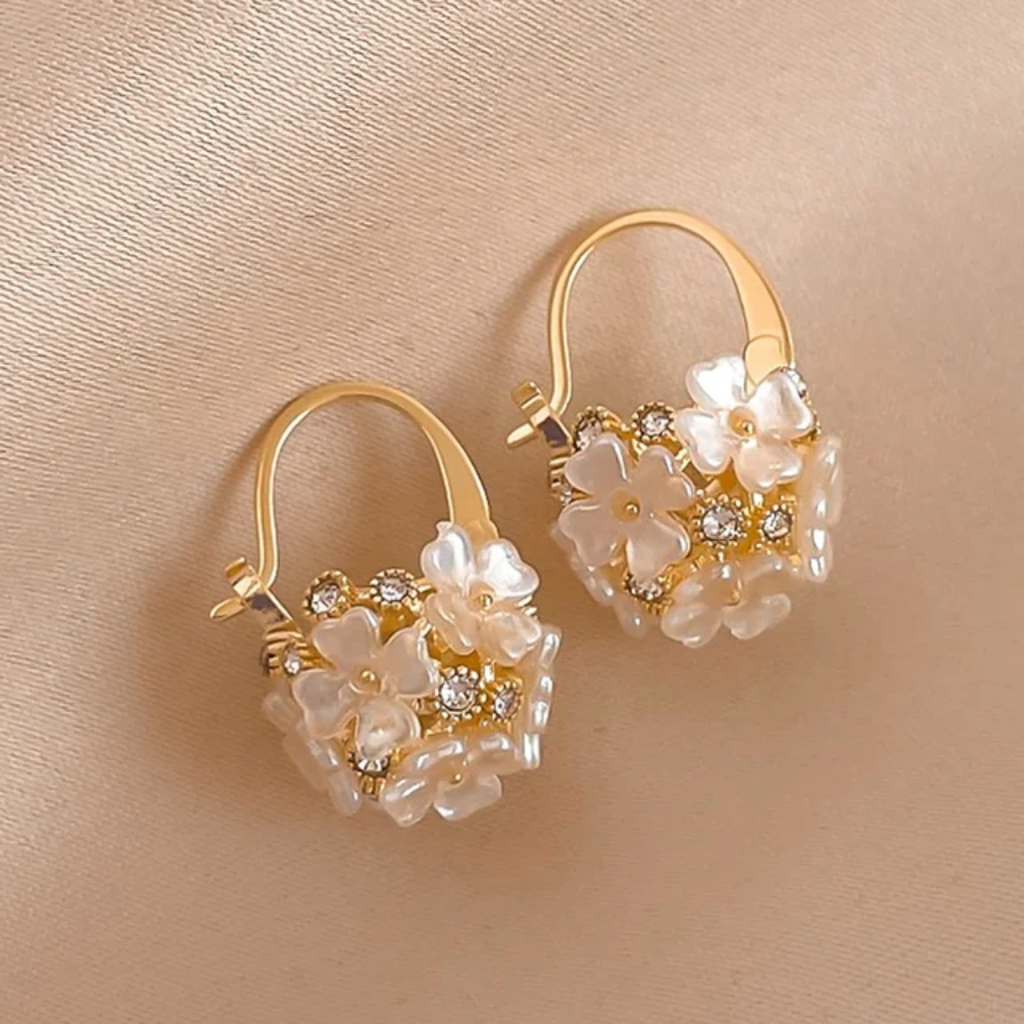 Spring Basket Hoop Earrings
