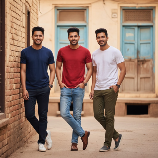 Plain Cotton Crew Neck T-Shirts Combo Pack