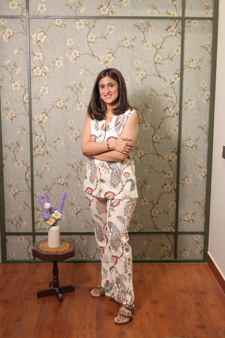 Off - White printed cotton co-ord set