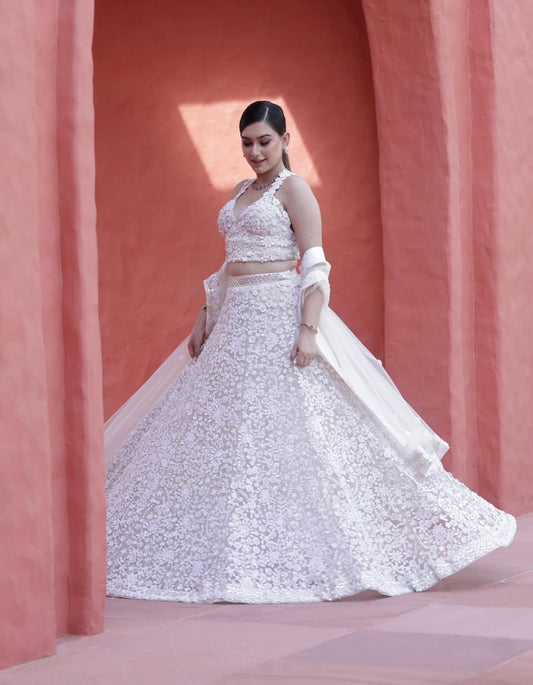 White lehenga