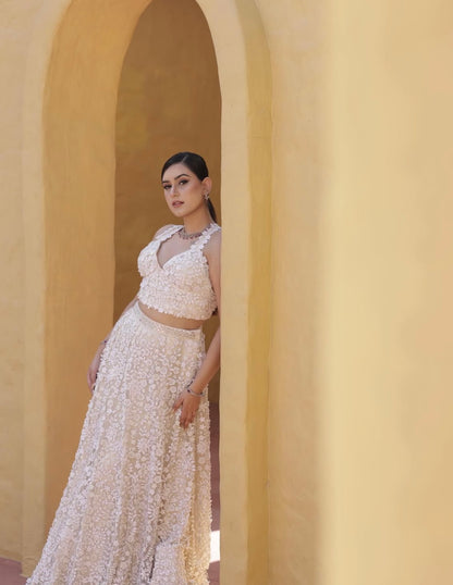 White lehenga