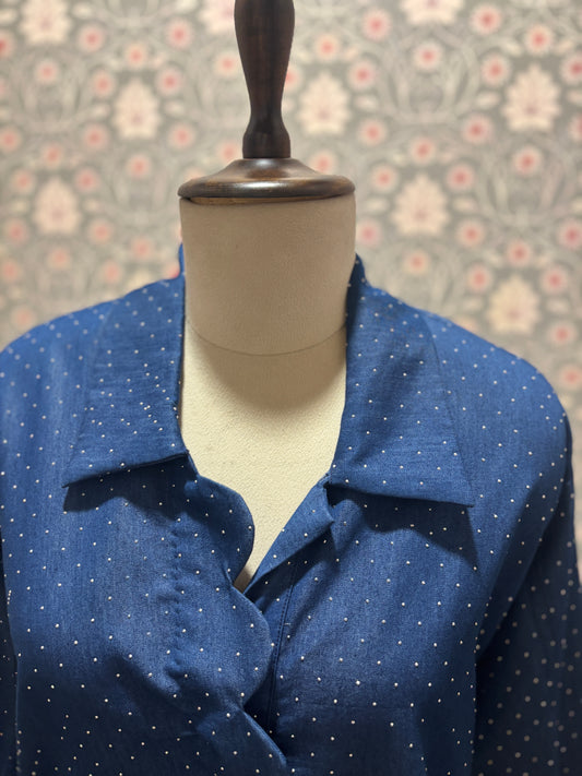 Sequin Denim Top