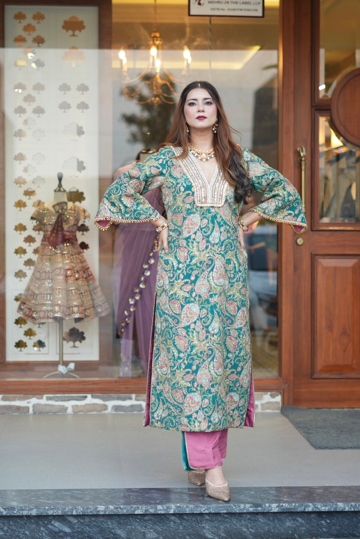 Green kurta set