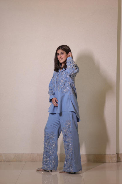 Sequin denim co-ord set