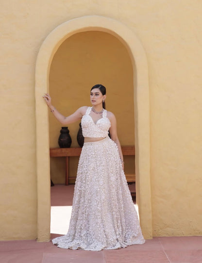 White lehenga