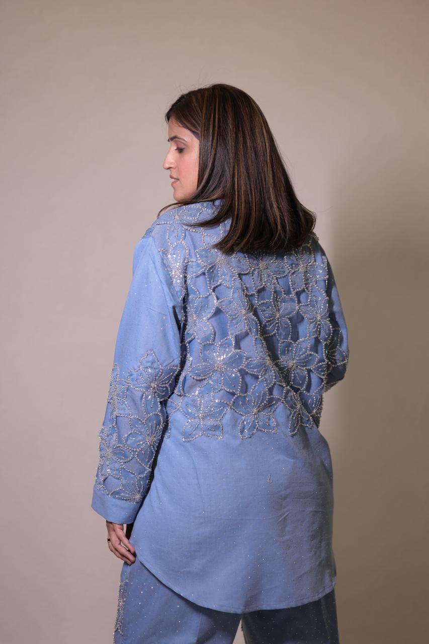 Sequin denim co-ord set