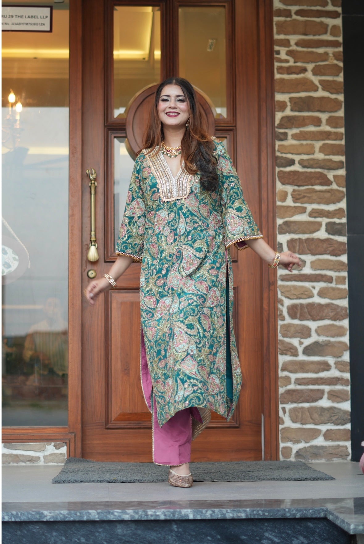 Green kurta set