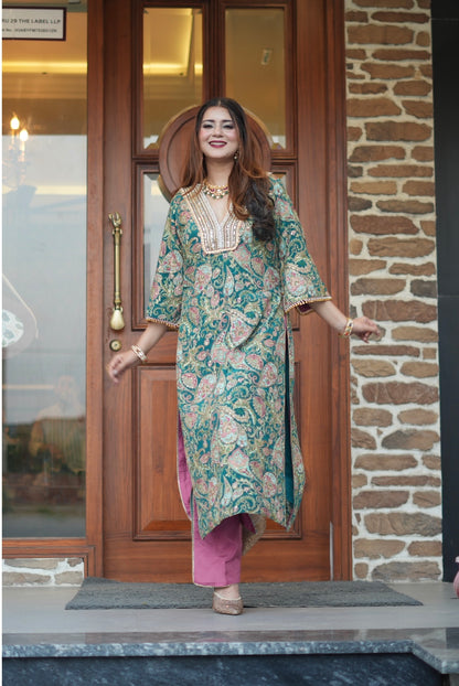 Green kurta set
