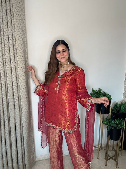 Pure brocade tissue suit