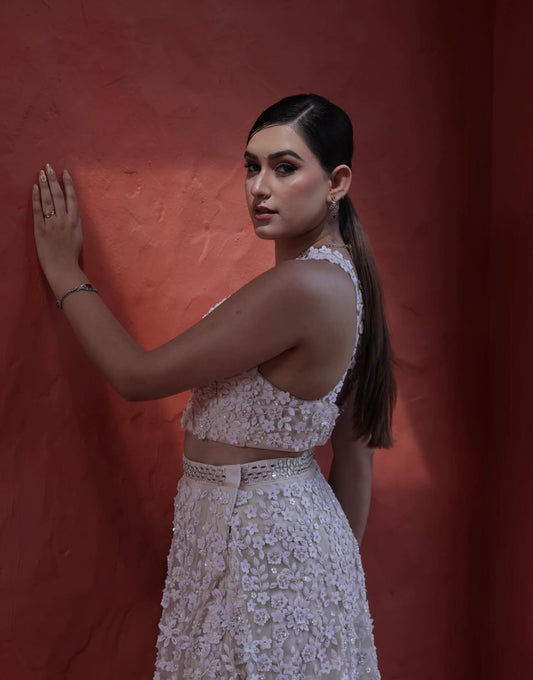 White lehenga