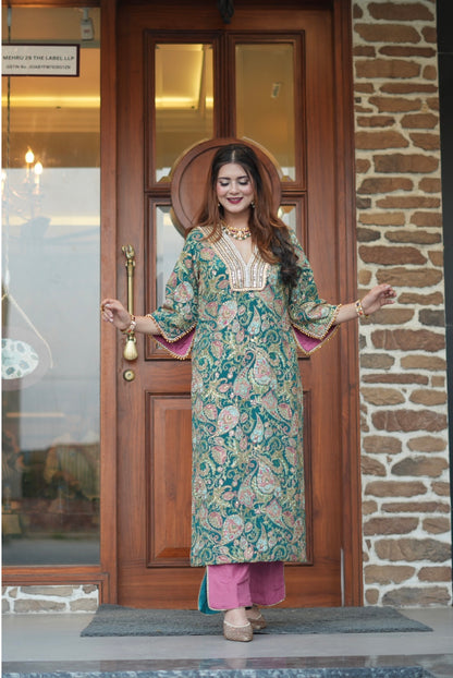 Green kurta set
