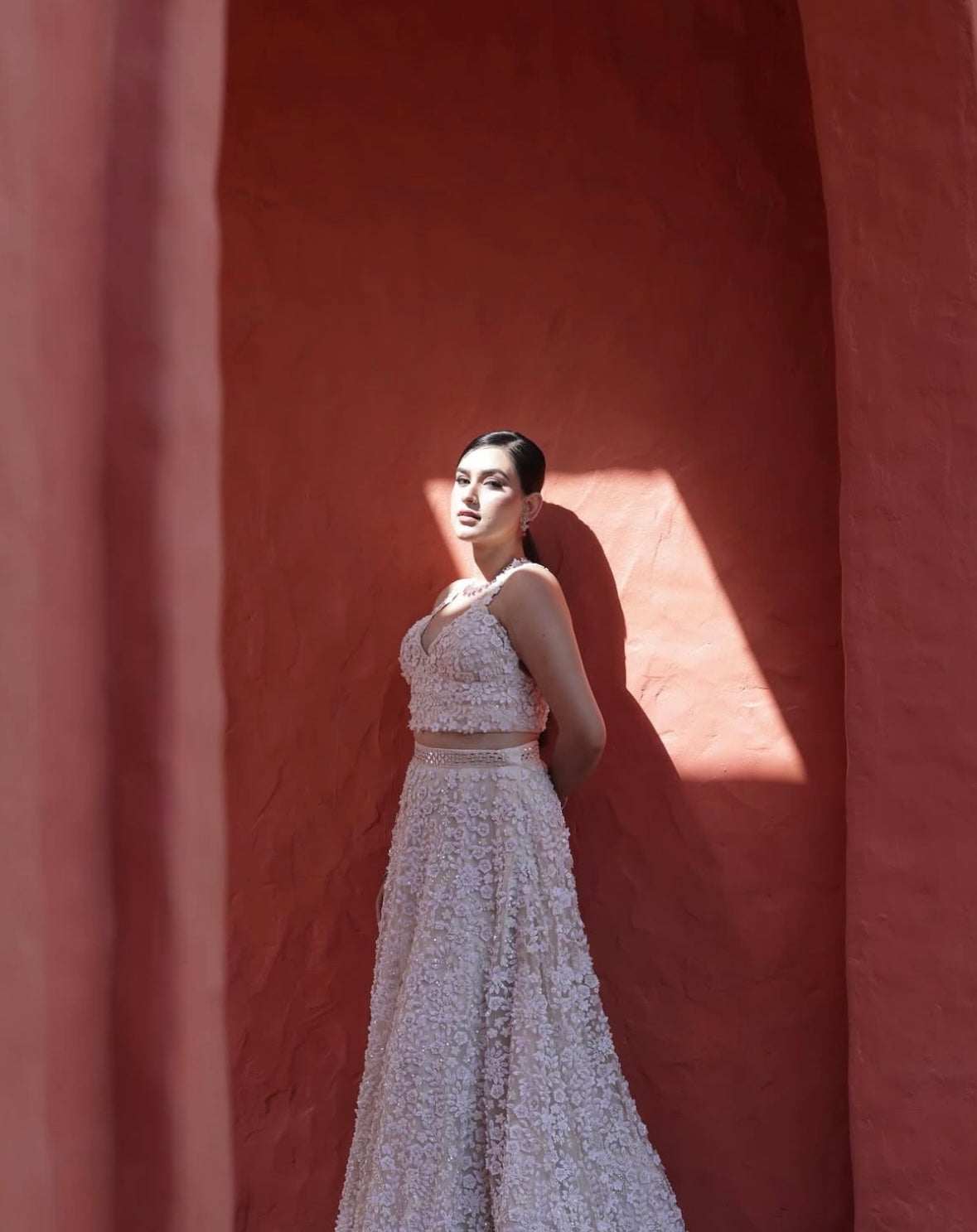 White lehenga