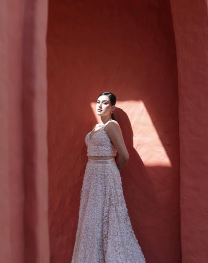 White lehenga