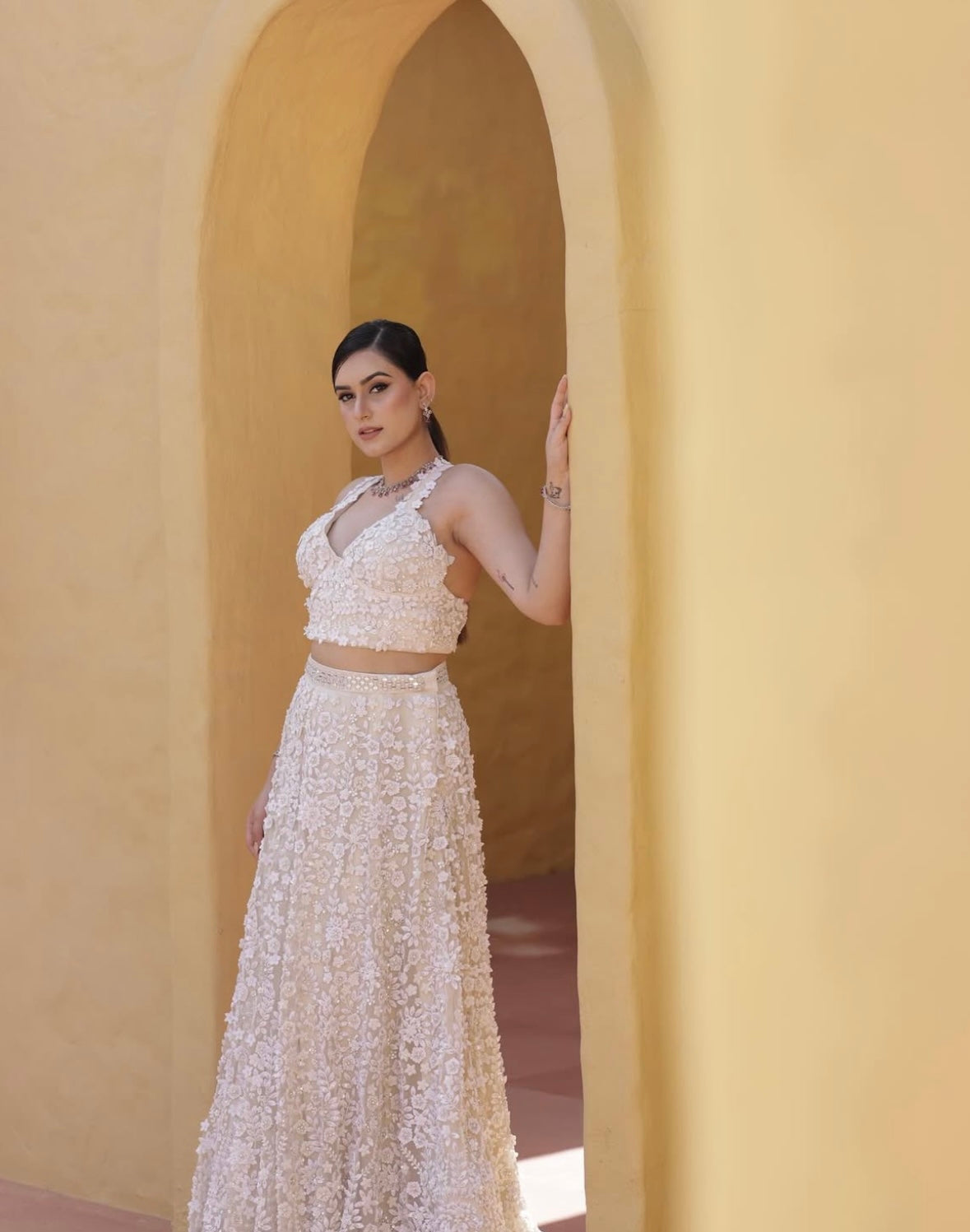 White lehenga