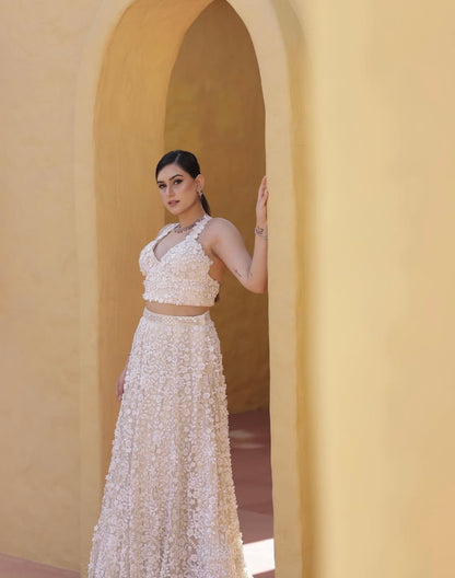 White lehenga
