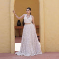 Ivory 3D Floral Lehenga