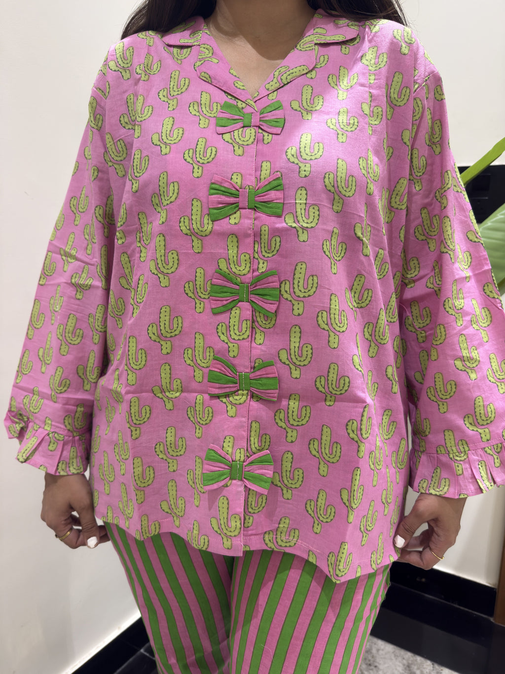 Pink Cactus Night Suit