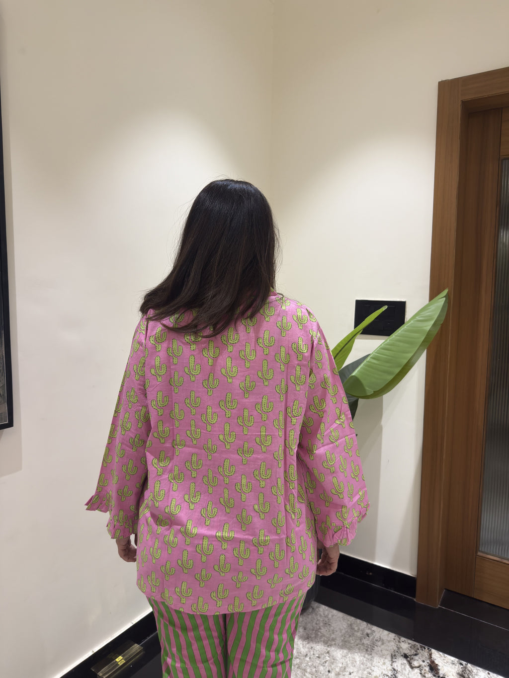 Pink Cactus Night Suit