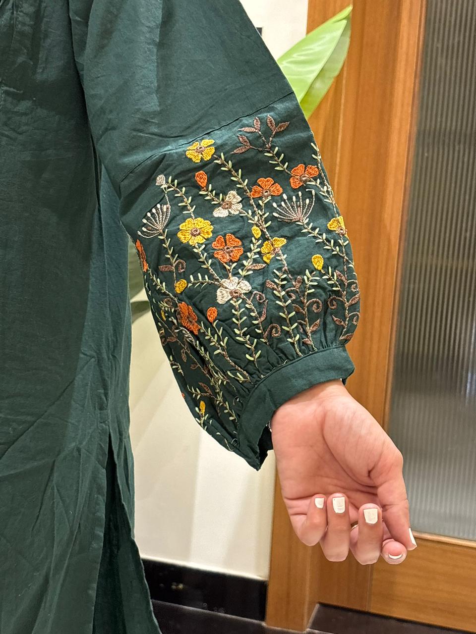 Embroidery Green Co-ord Set