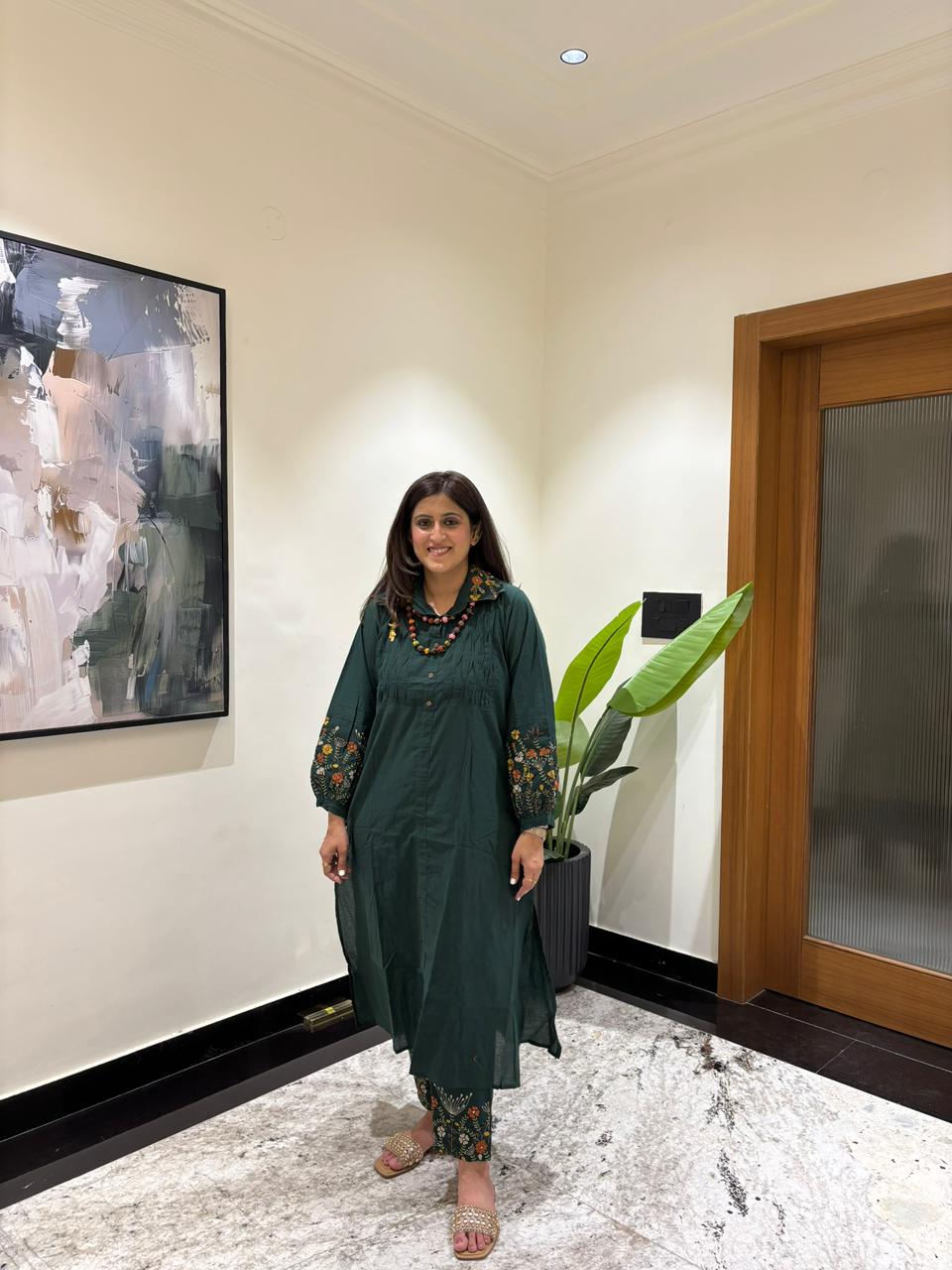 Embroidery Green Co-ord Set