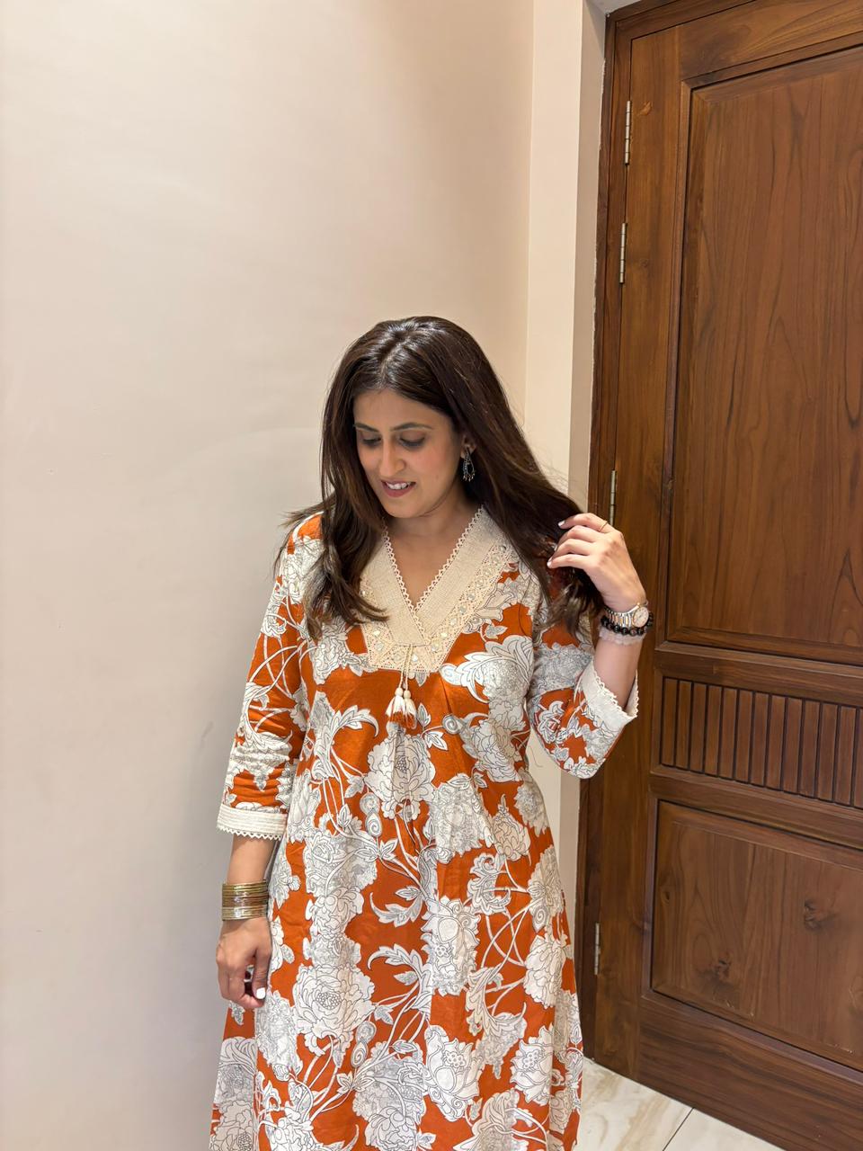 Orange Kurta Set
