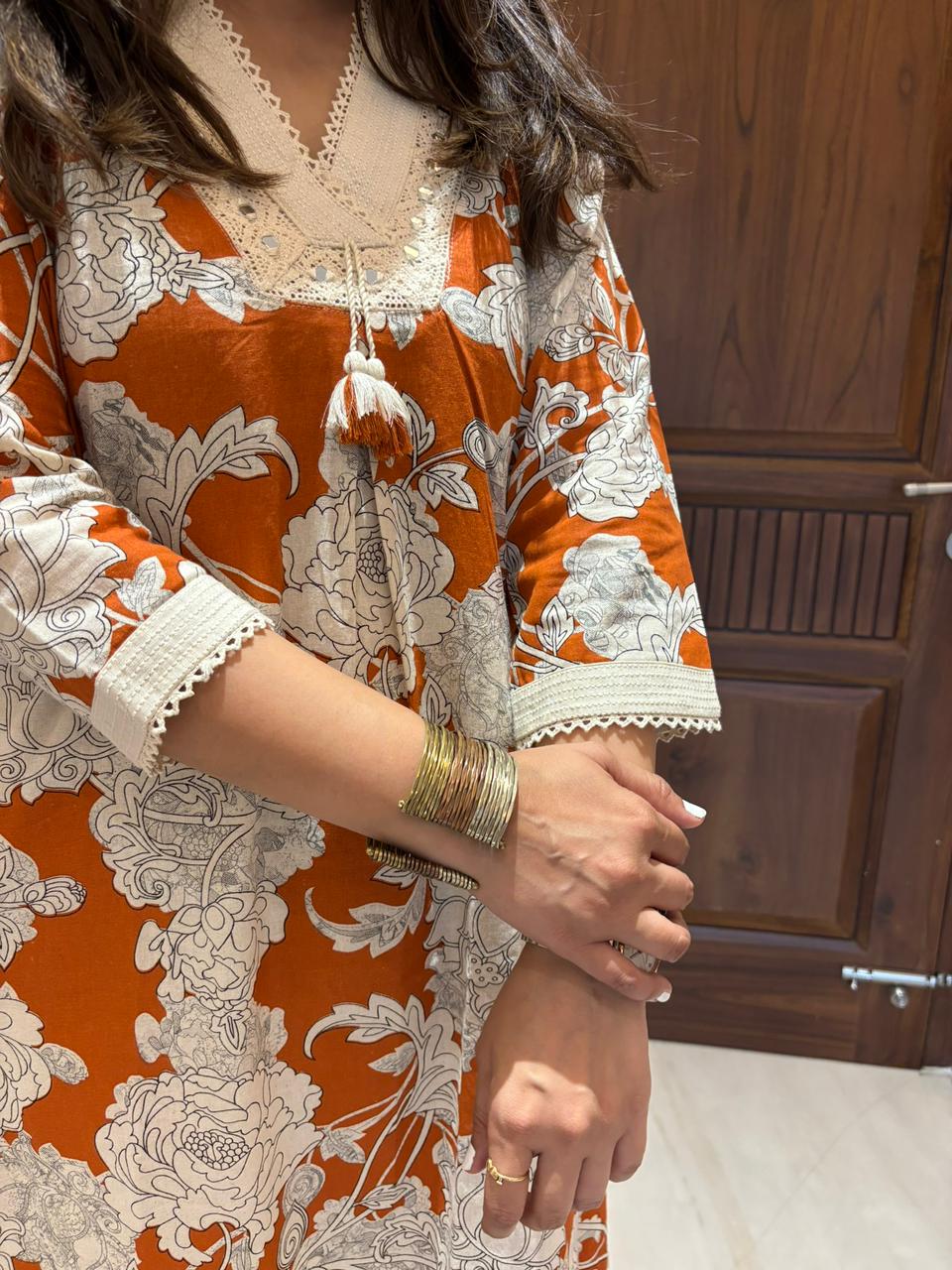 Orange Kurta Set