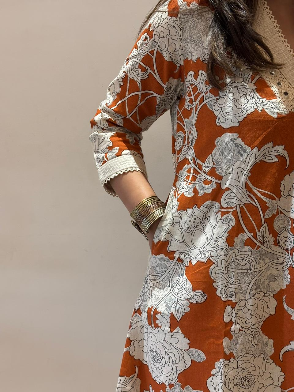Orange Kurta Set