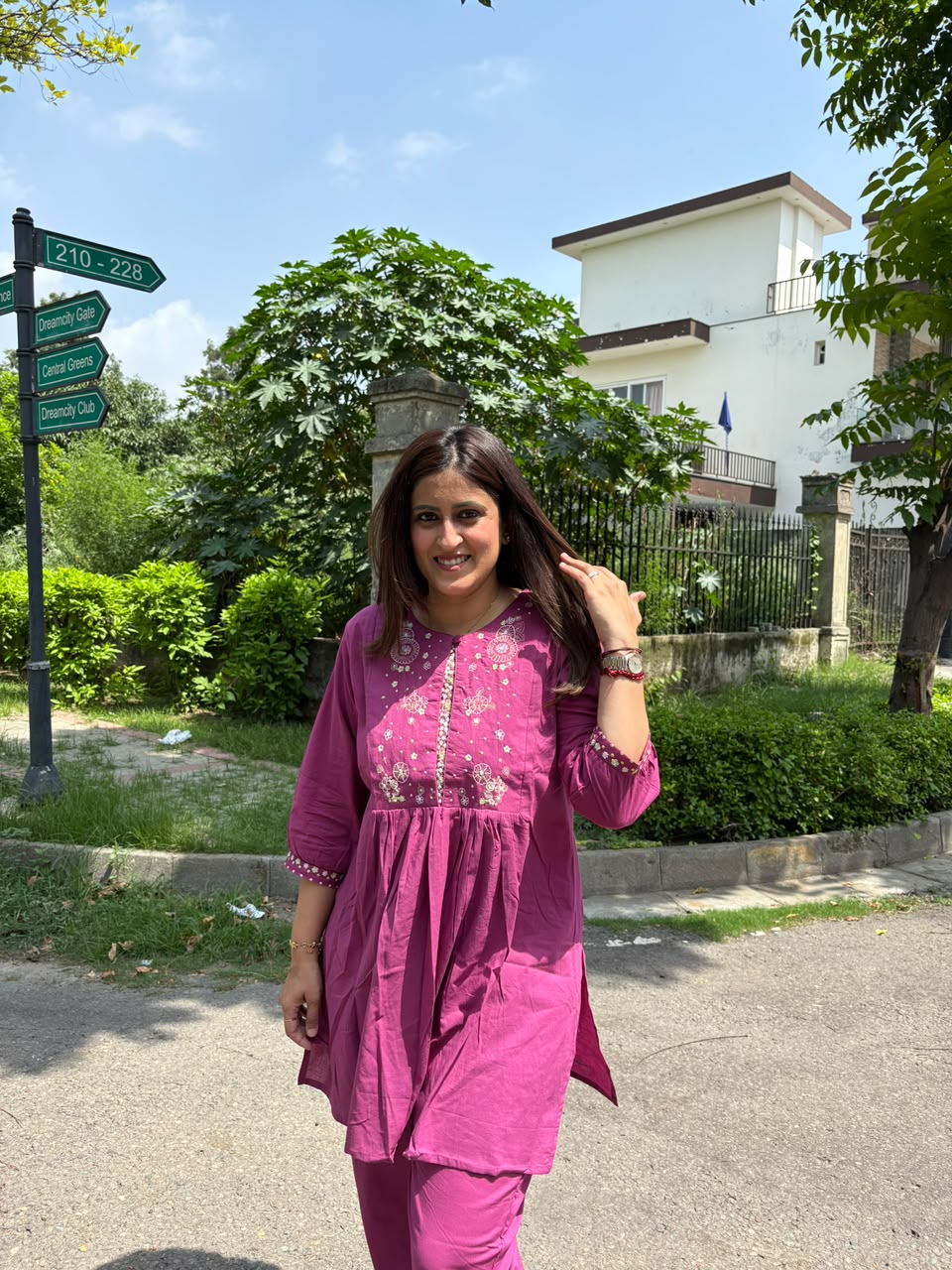 Dark Pink Kurti Set