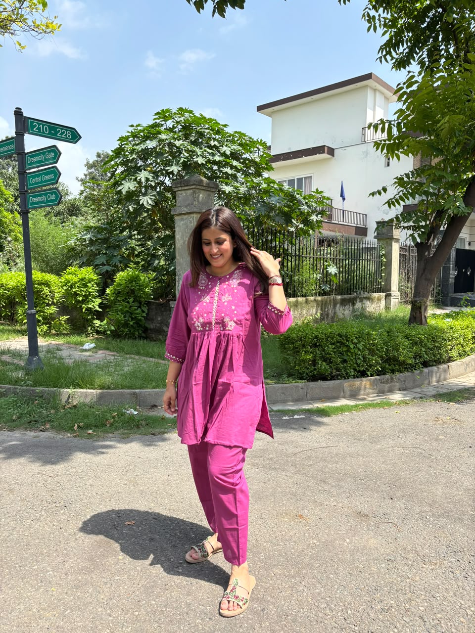 Dark Pink Kurti Set